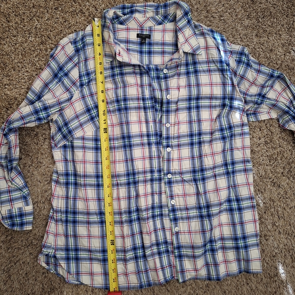 Talbots Shimmery Plaid Button-Up Shirt - Picture 4 of 6